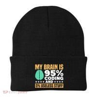 My Brain Is 95% Coding 5% Useless Stuff Great Gift Beanie thumb 0