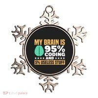 My Brain Is 95% Coding 5% Useless Stuff Great Gift Ornament thumb 0