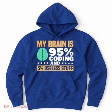 My Brain Is 95% Coding 5% Useless Stuff Great Gift Hoodie