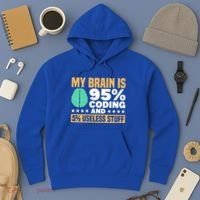 My Brain Is 95% Coding 5% Useless Stuff Great Gift Hoodie thumb 3
