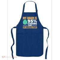 My Brain Is 95% Coding 5% Useless Stuff Great Gift Apron thumb 0