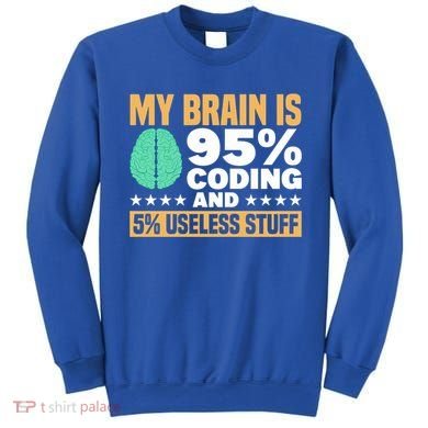 My Brain Is 95% Coding 5% Useless Stuff Great Gift Sweatshirt