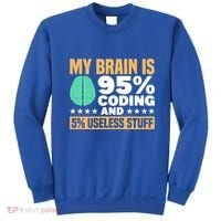 My Brain Is 95% Coding 5% Useless Stuff Great Gift Sweatshirt thumb 0