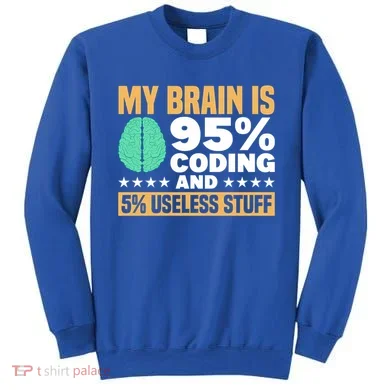My Brain Is 95% Coding 5% Useless Stuff Great Gift Sweatshirt