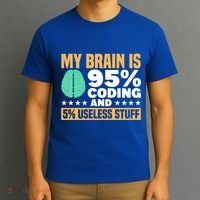 My Brain Is 95% Coding 5% Useless Stuff Great Gift T-Shirt thumb 3