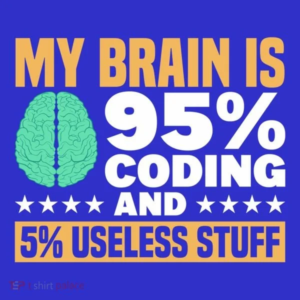 My Brain Is 95% Coding 5% Useless Stuff Great Gift Polo