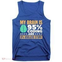 My Brain Is 95% Coding 5% Useless Stuff Great Gift Tank Top thumb 0
