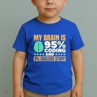My Brain Is 95% Coding 5% Useless Stuff Great Gift Toddler T-Shirt thumb 2