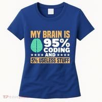 My Brain Is 95% Coding 5% Useless Stuff Great Gift Women's T-Shirt thumb 0