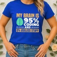 My Brain Is 95% Coding 5% Useless Stuff Great Gift Women's T-Shirt thumb 2