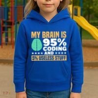 My Brain Is 95% Coding 5% Useless Stuff Great Gift Kids Hoodie thumb 3