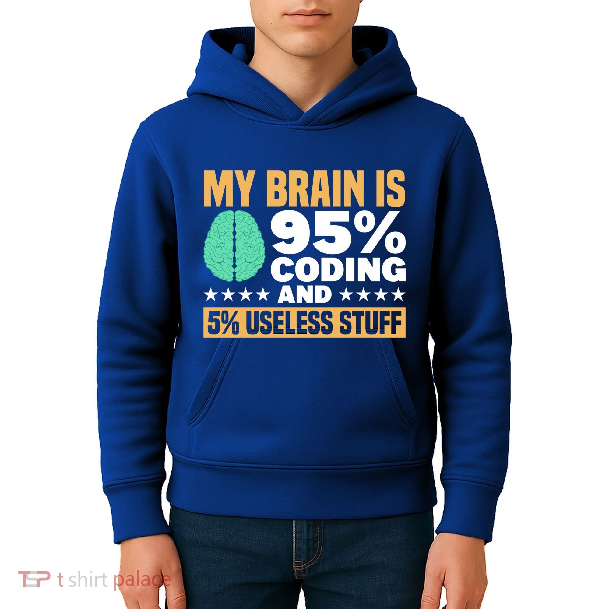 My Brain Is 95% Coding 5% Useless Stuff Great Gift Kids Hoodie