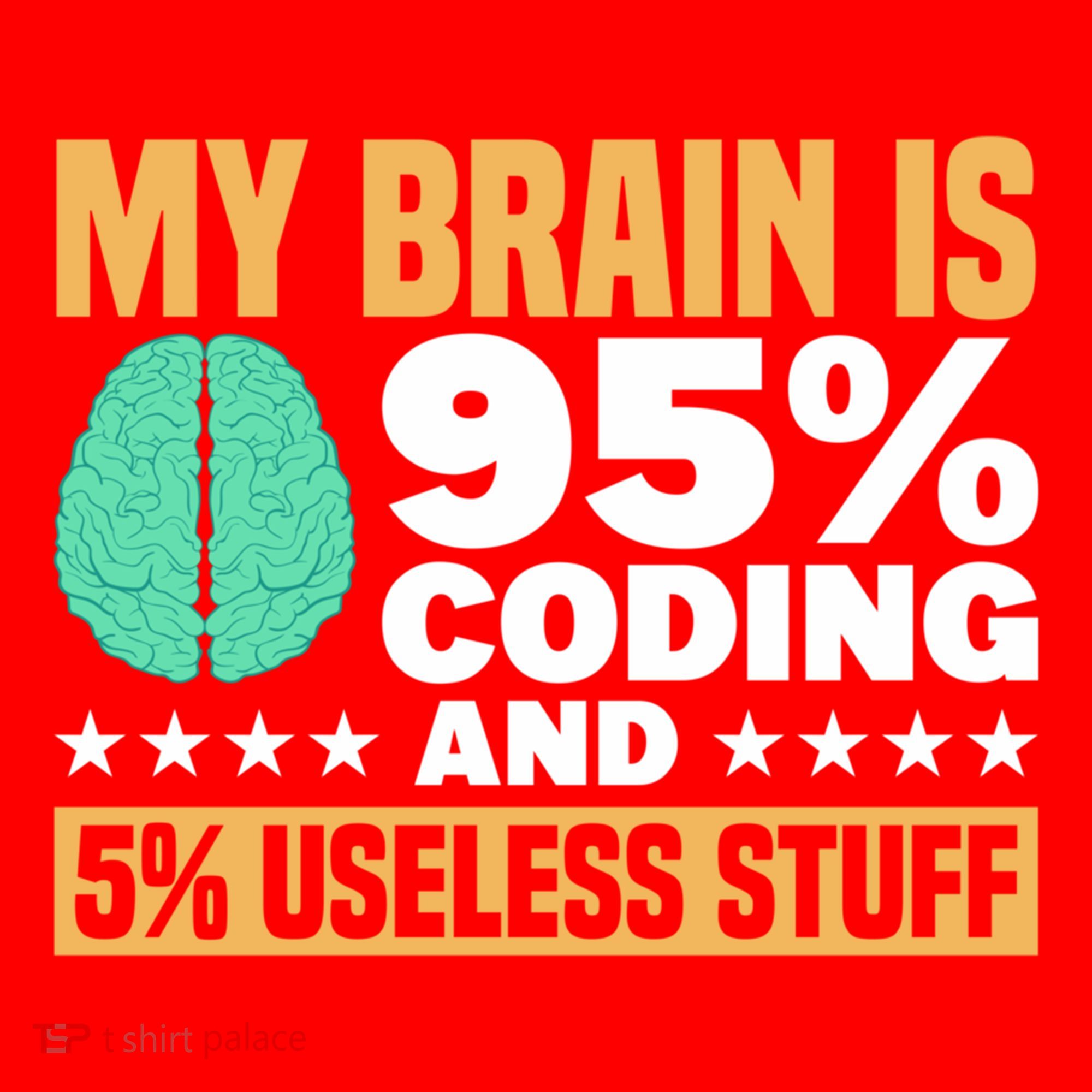 My Brain Is 95% Coding 5% Useless Stuff Great Gift Santa Hat