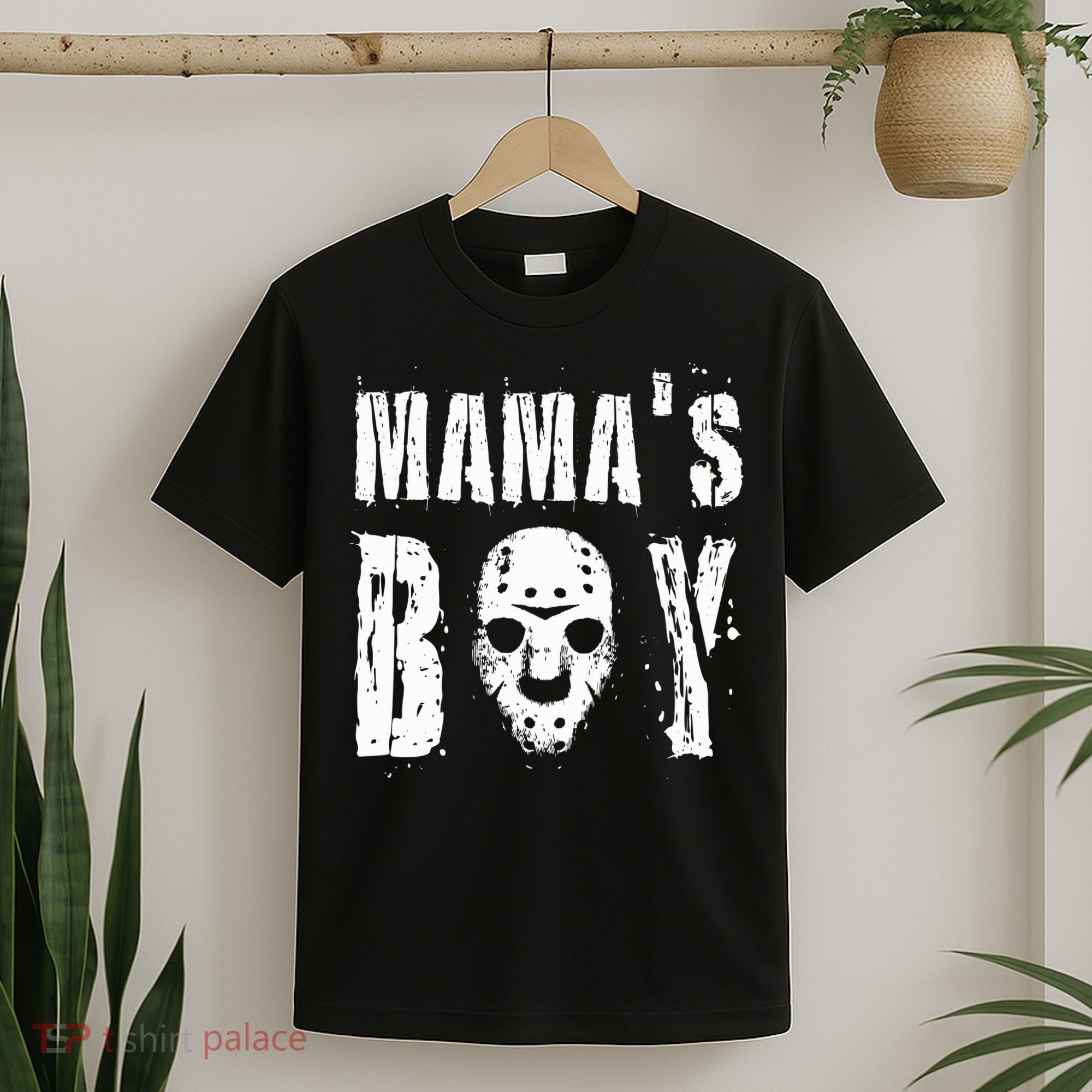 Mama's Boy Jason Hockey Mask Halloween Horror Movie Face T-Shirt