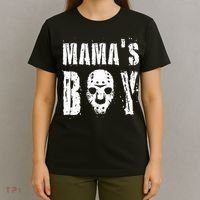 Mama's Boy Jason Hockey Mask Halloween Horror Movie Face T-Shirt thumb 4