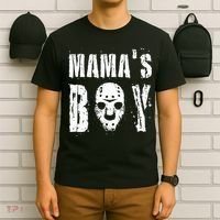 Mama's Boy Jason Hockey Mask Halloween Horror Movie Face T-Shirt thumb 6