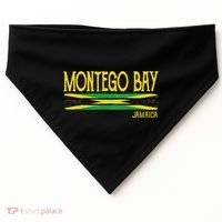 Montego Bay Jamaica Jamaican Flag Gift Souvenir USA-Made Doggie Bandana thumb 0