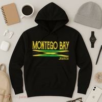 Montego Bay Jamaica Jamaican Flag Gift Souvenir Hoodie thumb 3
