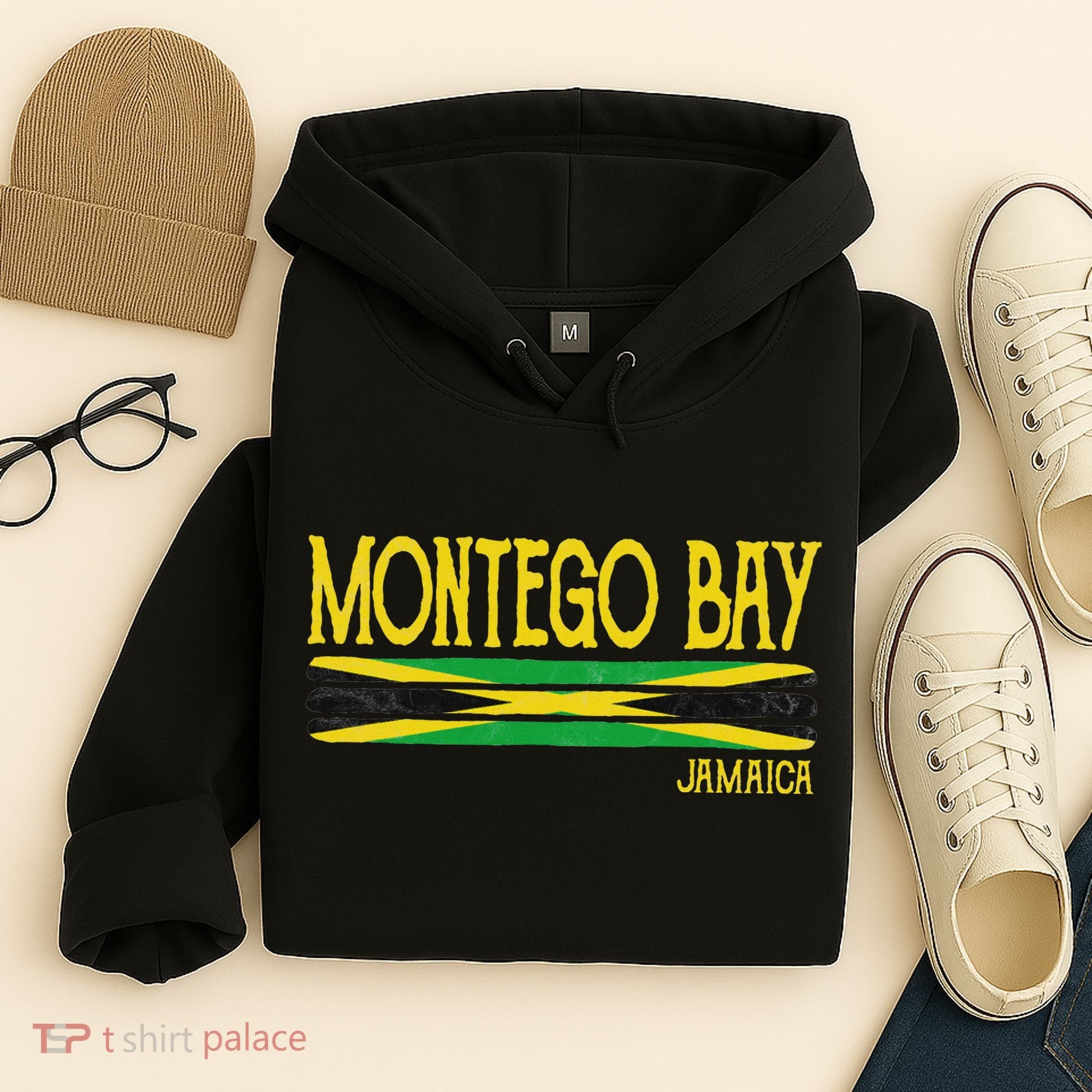 Montego Bay Jamaica Jamaican Flag Gift Souvenir Hoodie