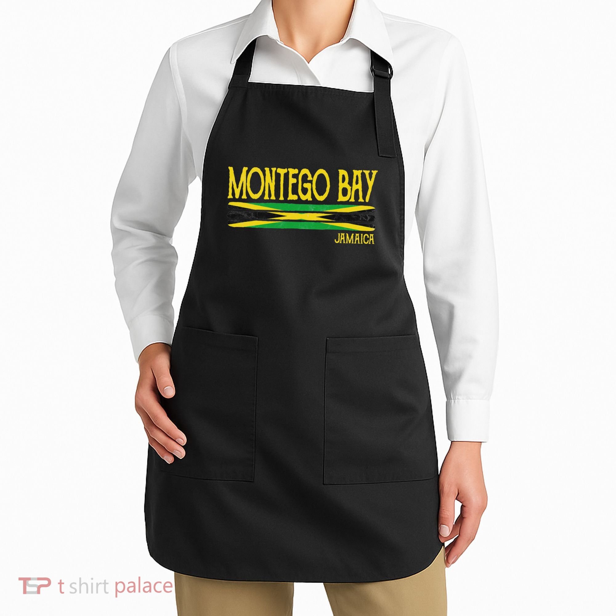 Montego Bay Jamaica Jamaican Flag Gift Souvenir Apron