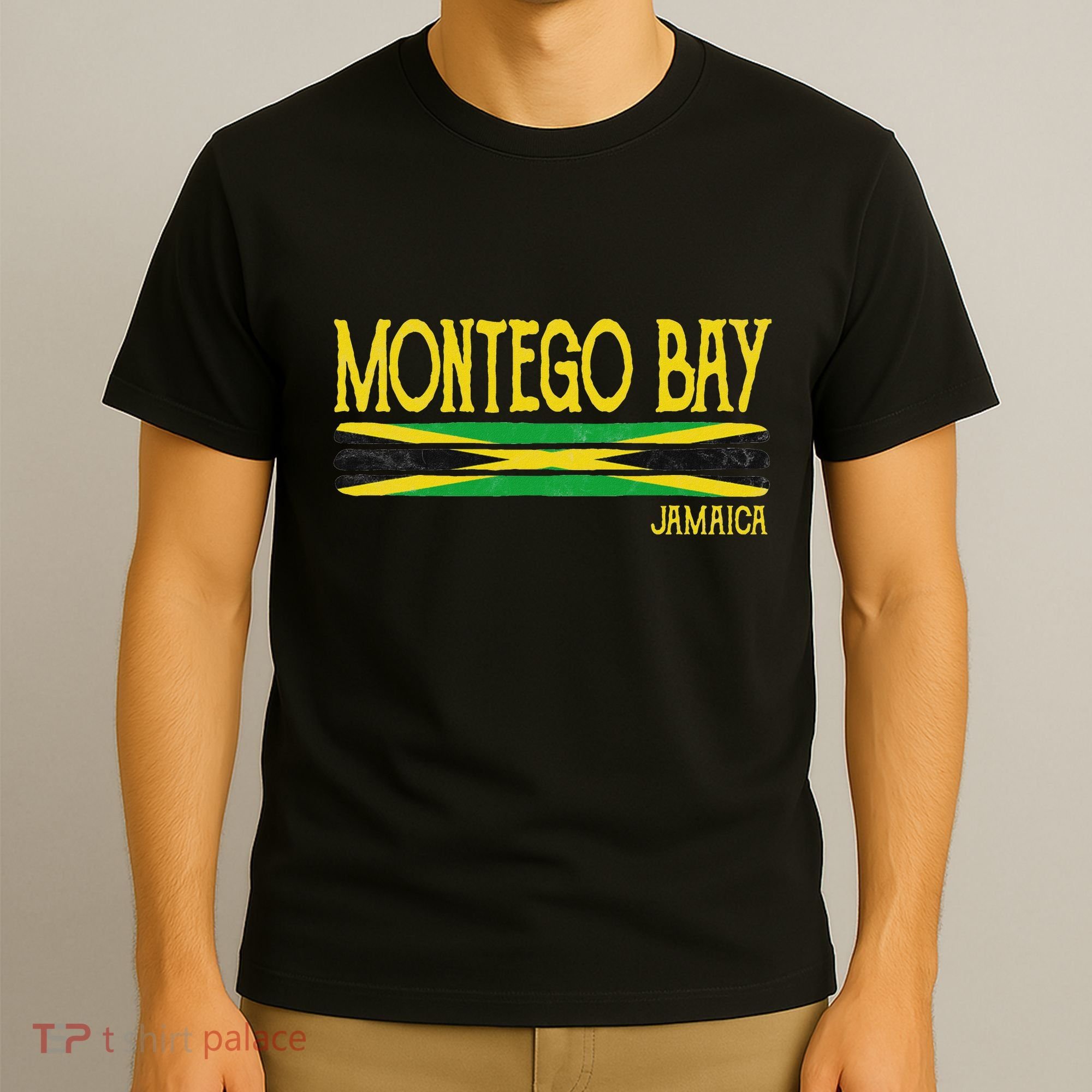 Montego Bay Jamaica Jamaican Flag Gift Souvenir T-Shirt