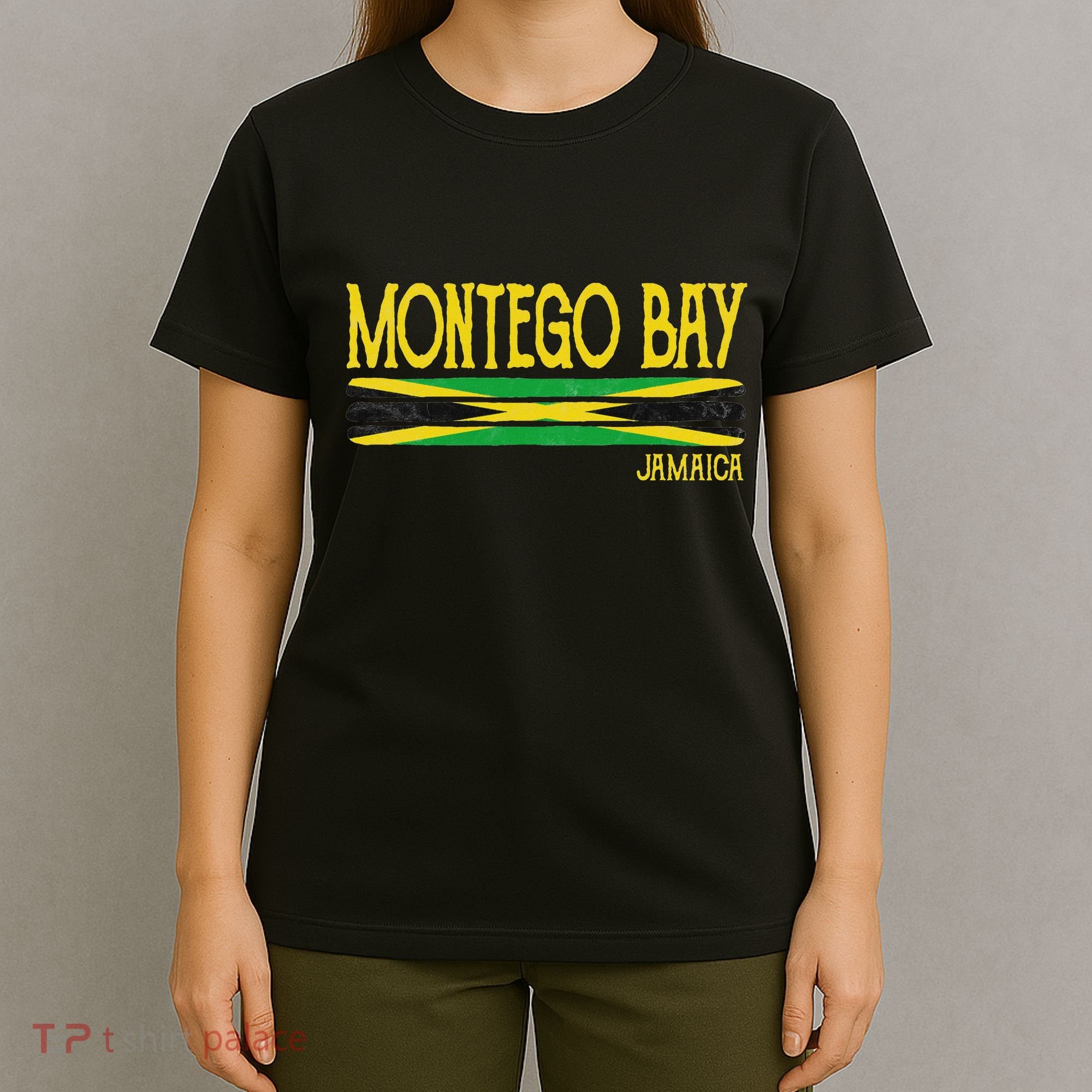 Montego Bay Jamaica Jamaican Flag Gift Souvenir T-Shirt