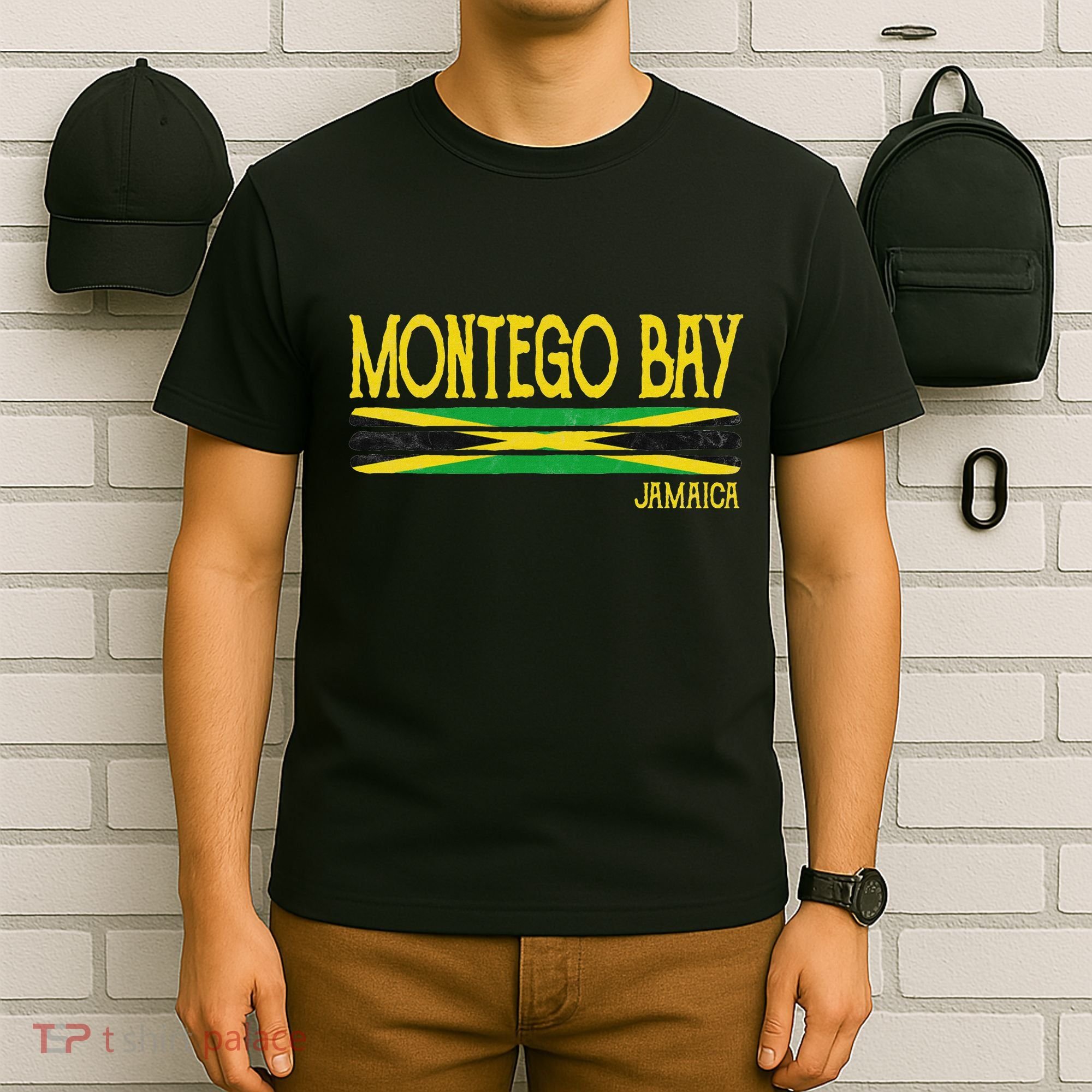 Montego Bay Jamaica Jamaican Flag Gift Souvenir T-Shirt