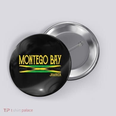 Montego Bay Jamaica Jamaican Flag Gift Souvenir Button