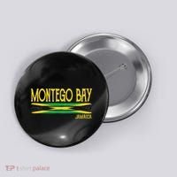 Montego Bay Jamaica Jamaican Flag Gift Souvenir Button thumb 0