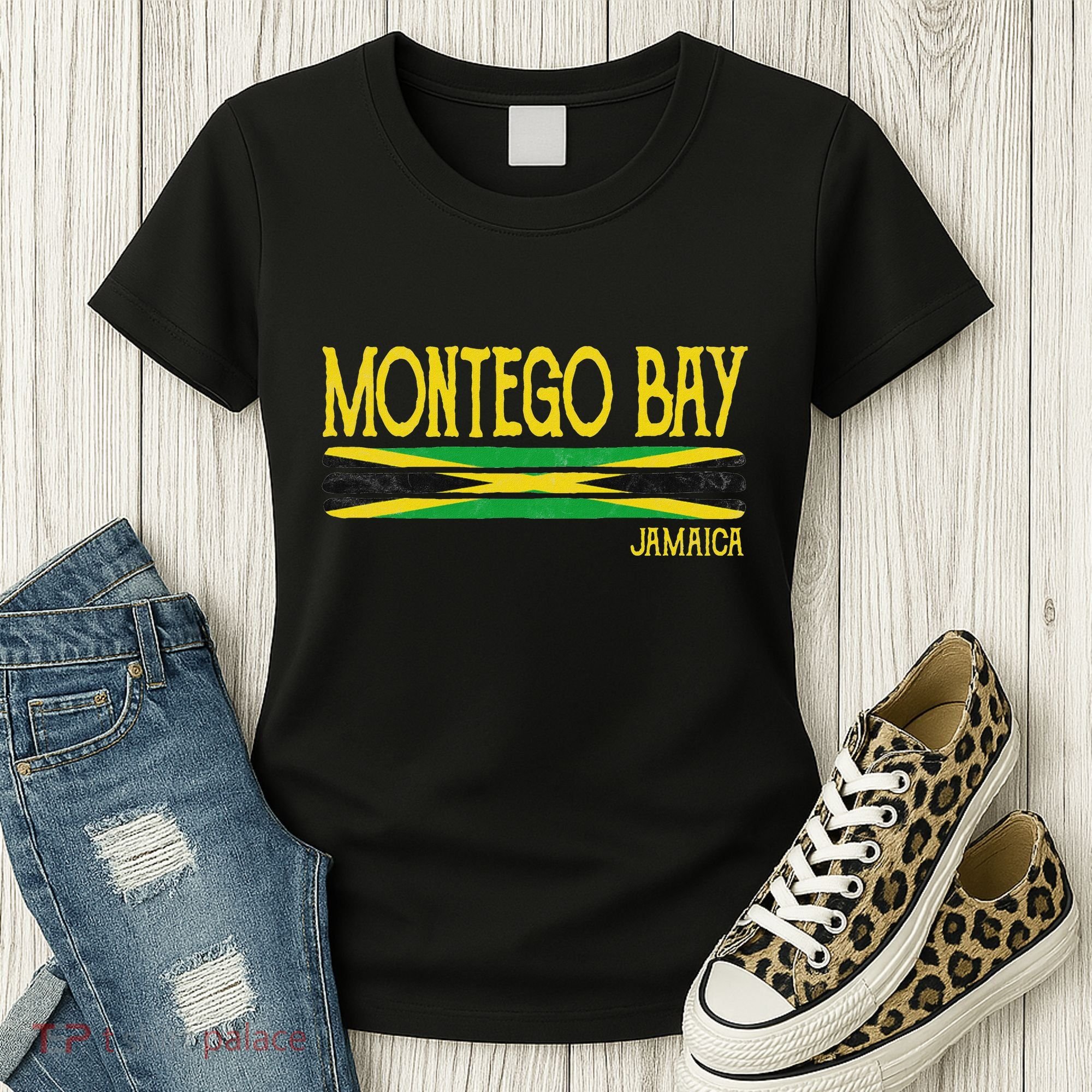 Montego Bay Jamaica Jamaican Flag Gift Souvenir Women's T-Shirt