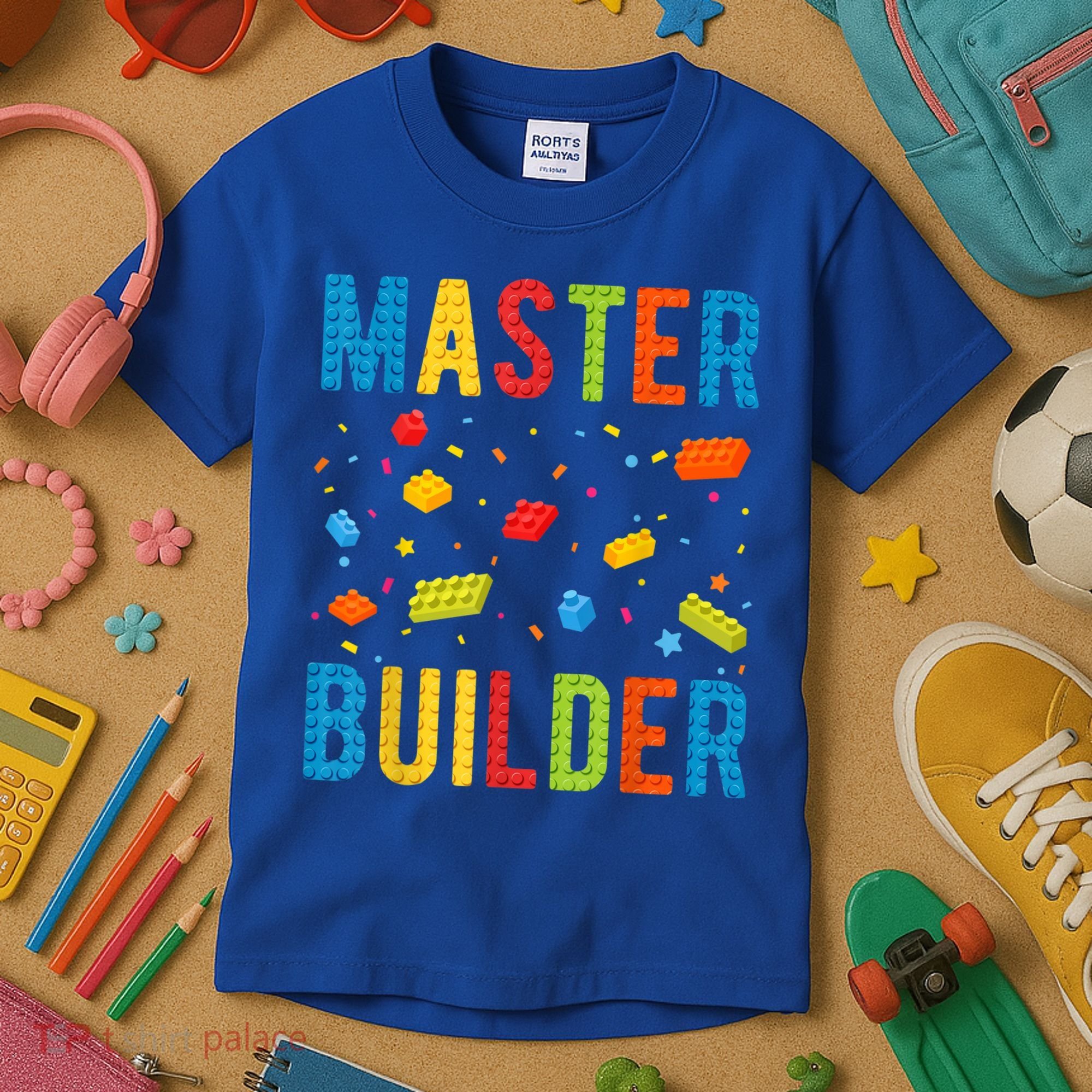 Master Builder Building Blocks Brick Builder Kids T-Shirt