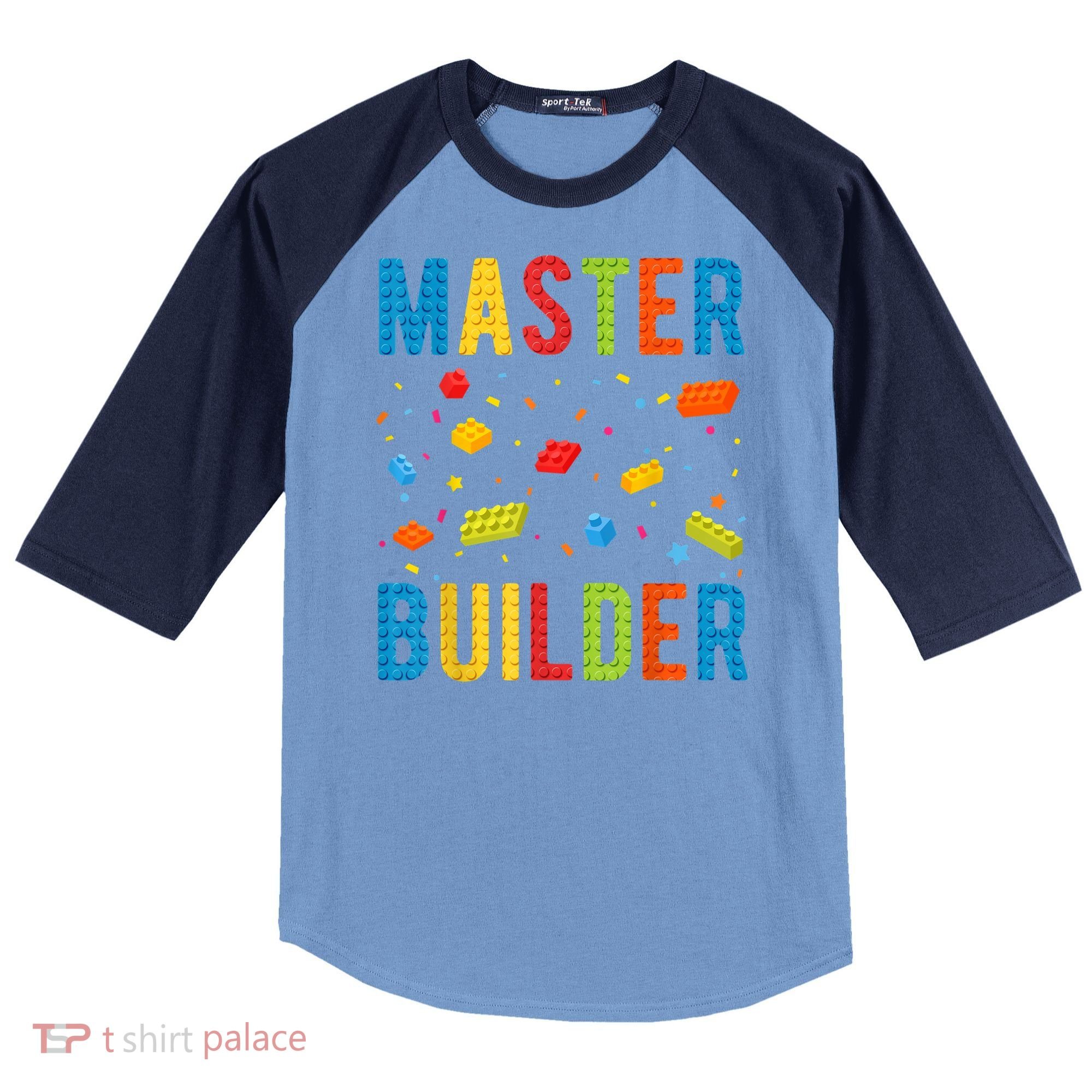 Master Builder Building Blocks Brick Builder Raglan Baseball Sleeve Shirt