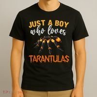 Men Boys Kids Just A Boy Who Loves Tarantulas Spider T-Shirt thumb 3