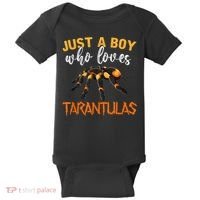 Men Boys Kids Just A Boy Who Loves Tarantulas Spider Baby Bodysuit thumb 0