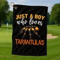 Men Boys Kids Just A Boy Who Loves Tarantulas Spider Golf Towel thumb 1