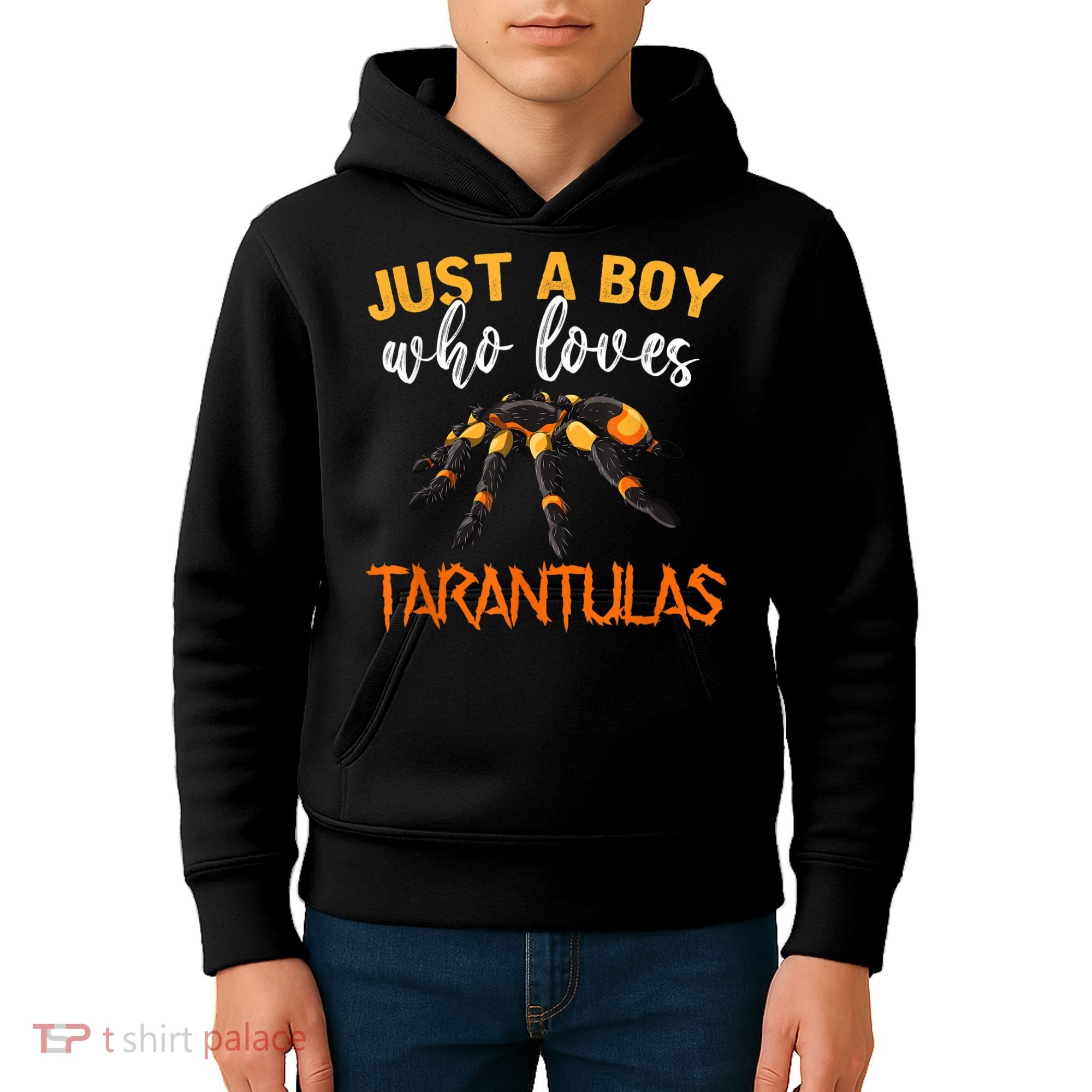 Men Boys Kids Just A Boy Who Loves Tarantulas Spider Kids Hoodie
