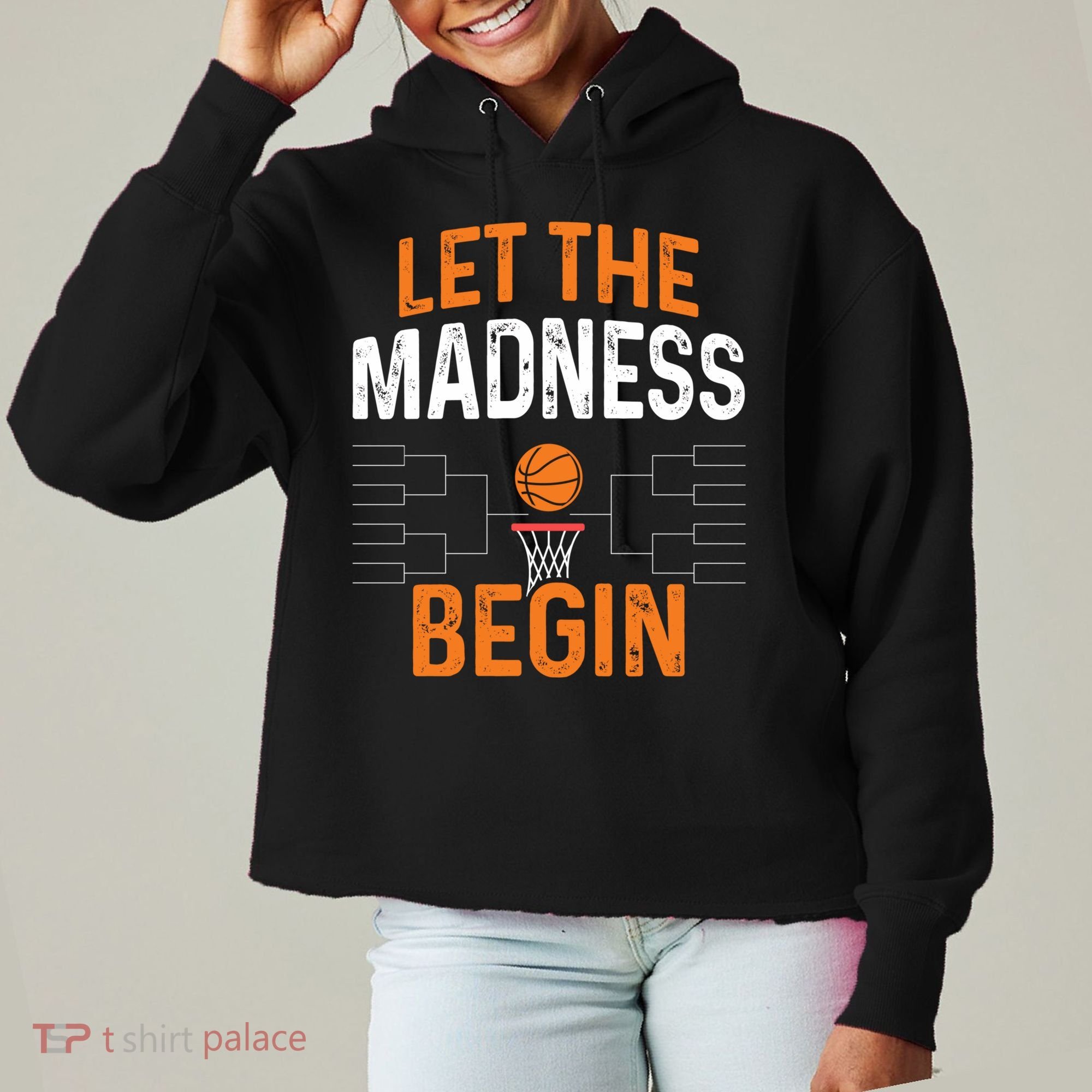 March Basketball Let The Madness Begin Funny Bracket Party Meaningful Gift Ladies Heavyweight Boxy Pullover Hoodie