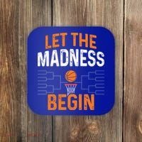 March Basketball Let The Madness Begin Funny Bracket Party Meaningful Gift Coaster thumb 0