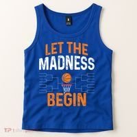 March Basketball Let The Madness Begin Funny Bracket Party Meaningful Gift Tank Top thumb 2