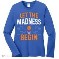 March Basketball Let The Madness Begin Funny Bracket Party Meaningful Gift Women's Long Sleeve Shirt thumb 0