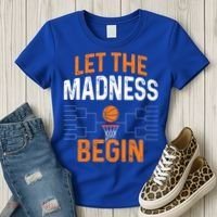 March Basketball Let The Madness Begin Funny Bracket Party Meaningful Gift Women's T-Shirt thumb 3
