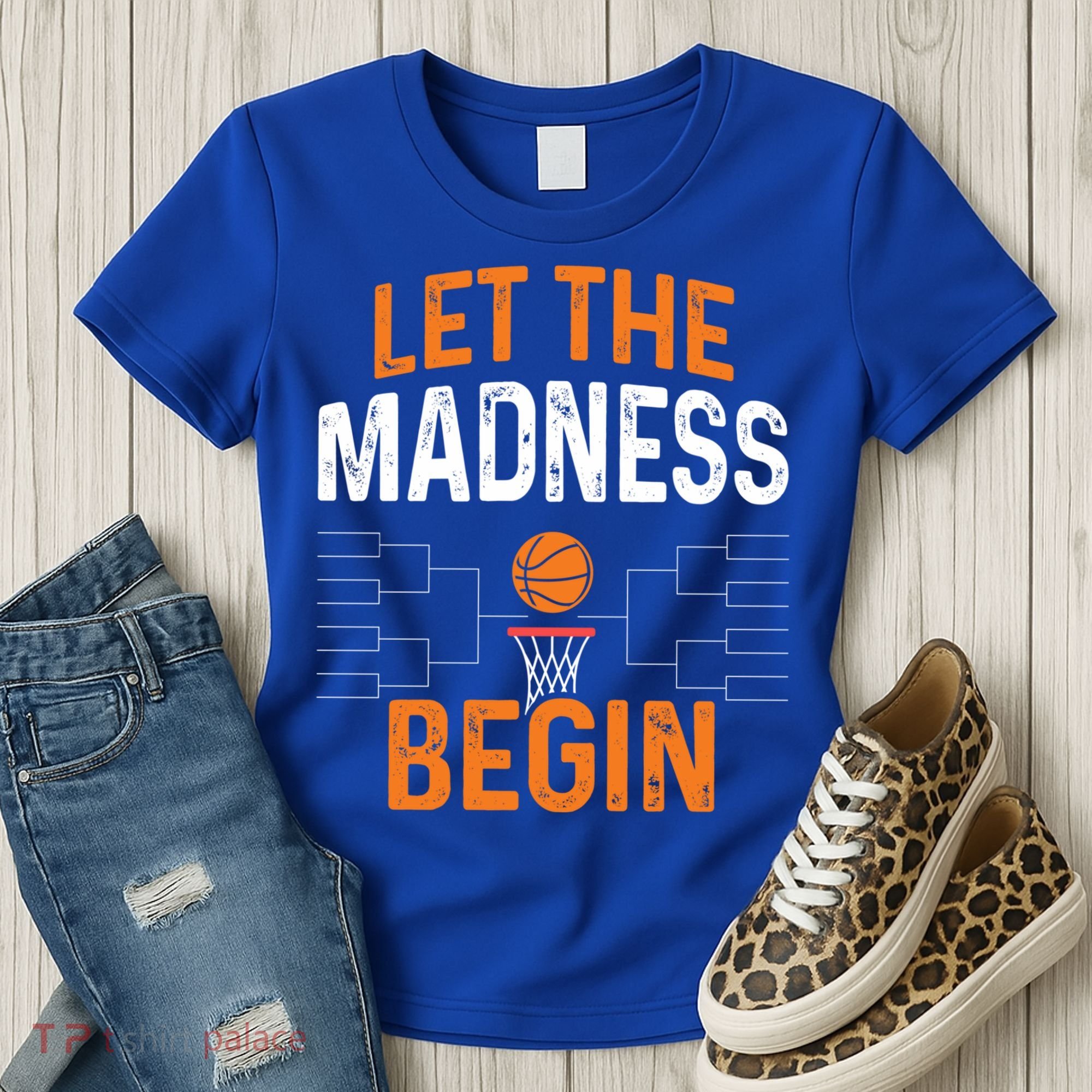 March Basketball Let The Madness Begin Funny Bracket Party Meaningful Gift Women's T-Shirt