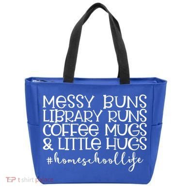 Messy Buns Library Runs Coffee And Hugs Homeschool Mom Gift Tote Bag