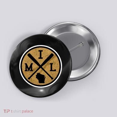 Milwaukee Baseball Lover Baseball Player Retro Sporty Button