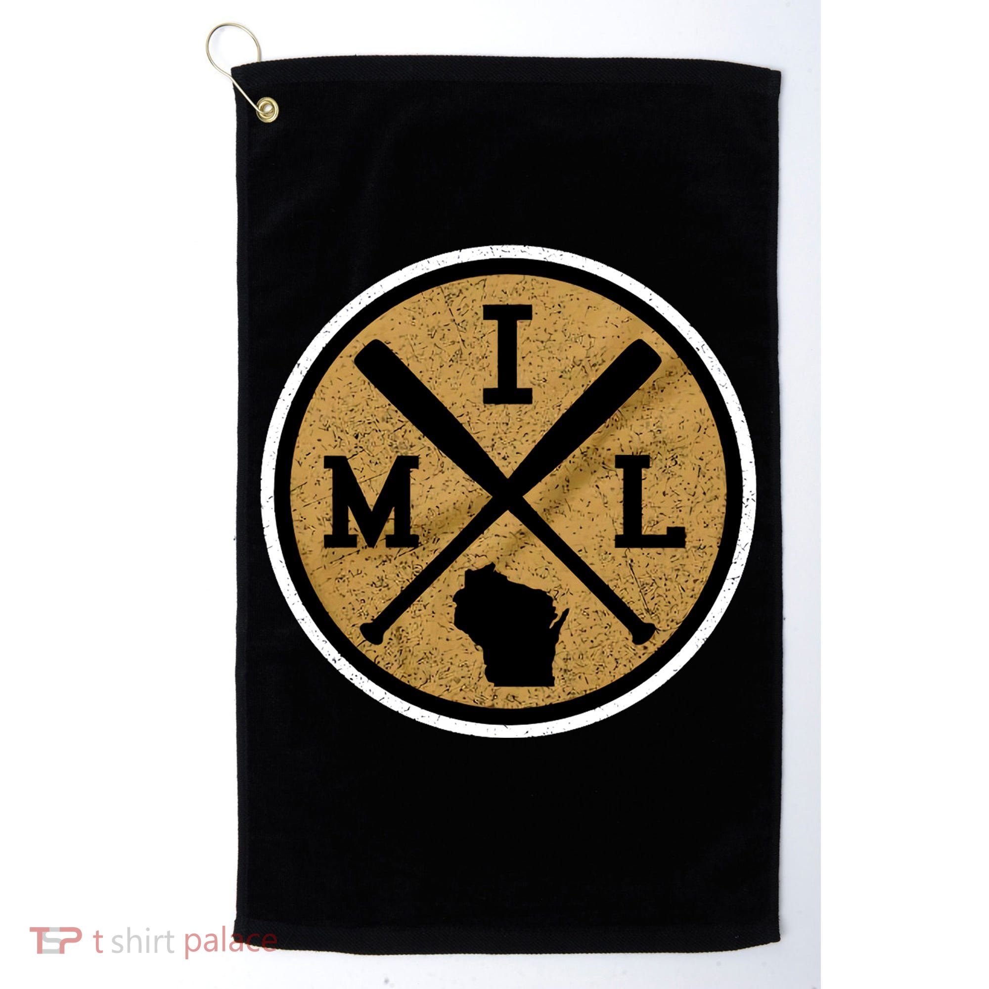 Milwaukee Baseball Lover Baseball Player Retro Sporty Golf Towel