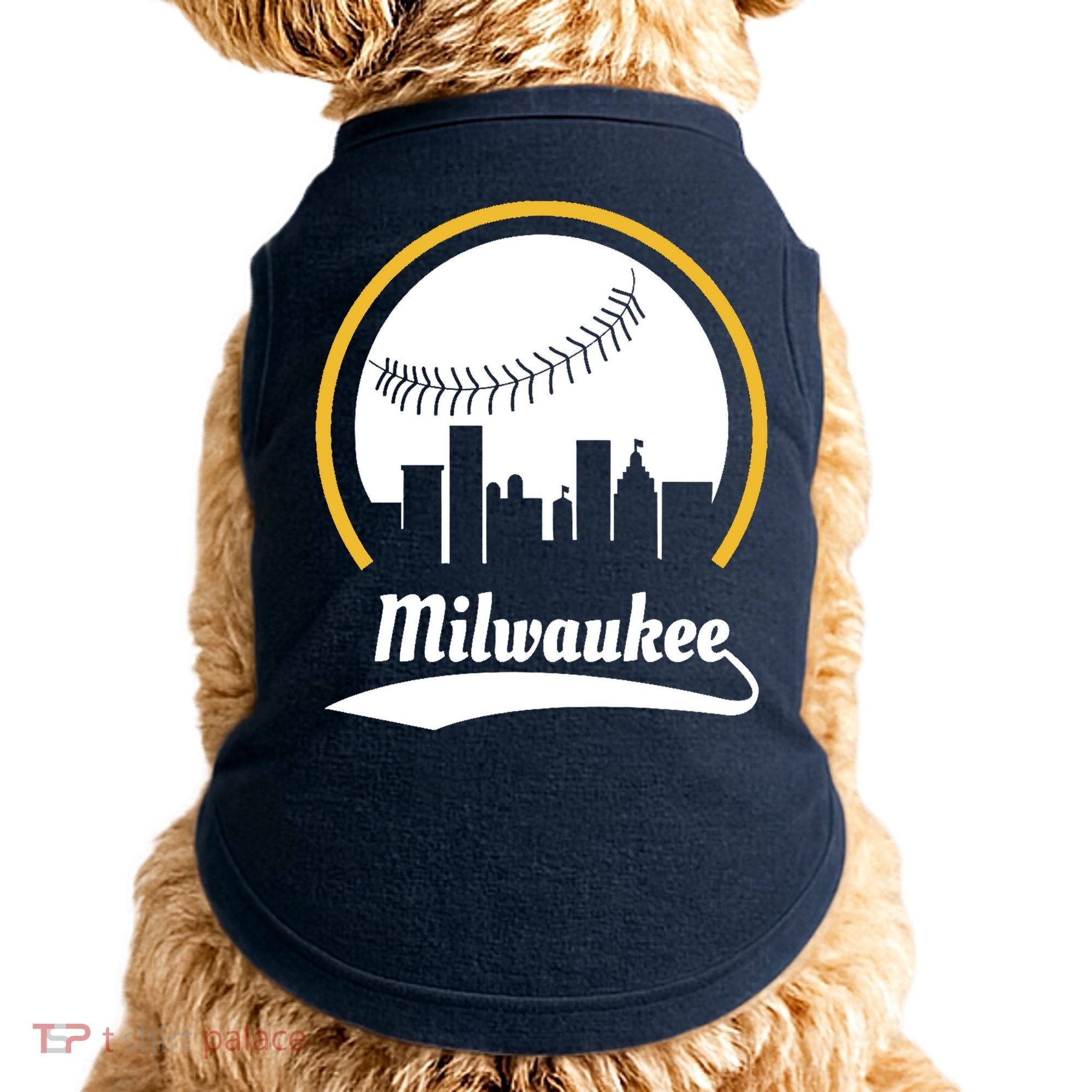 Milwaukee Baseball Lover Baseball Player Retro Sporty Doggie Tank