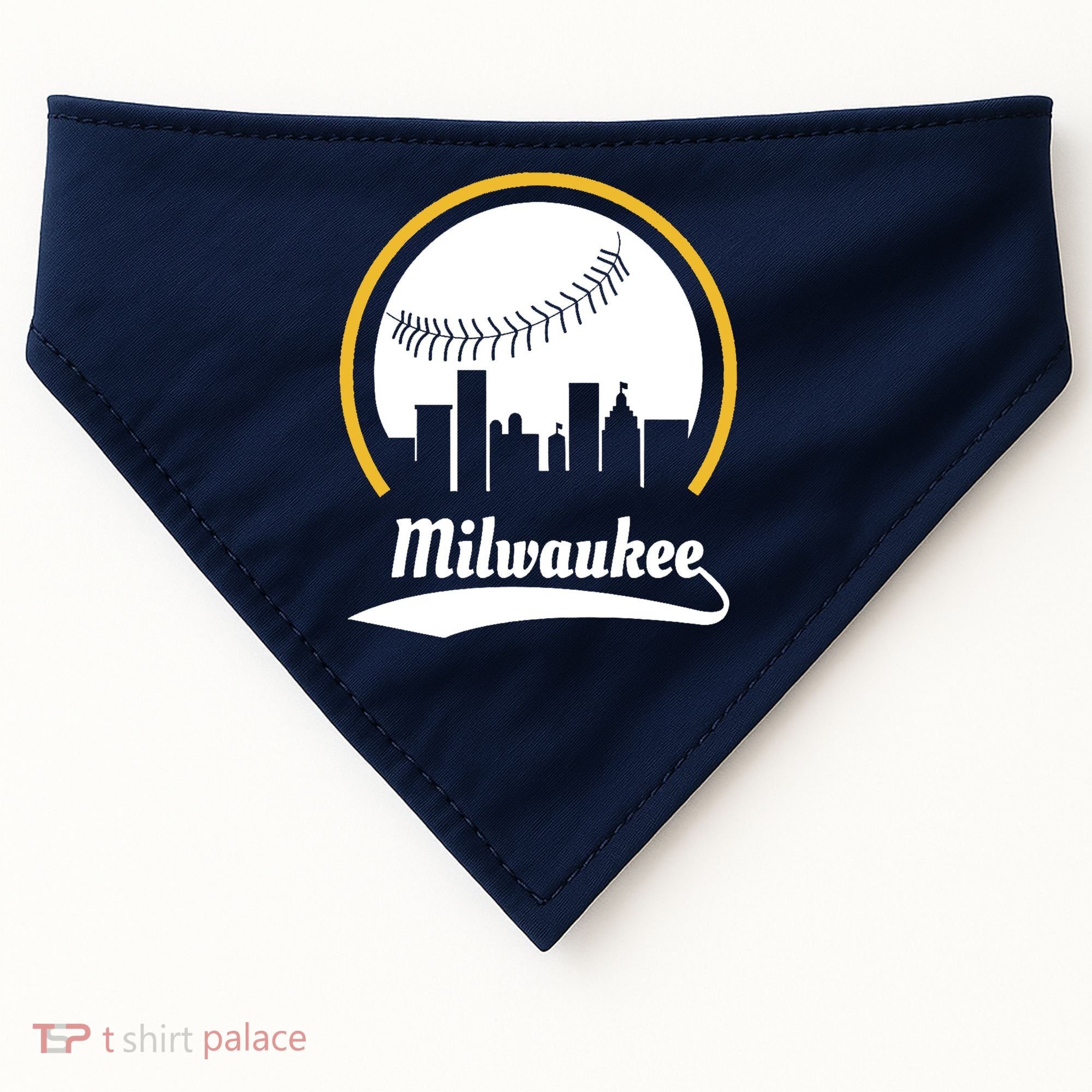 Milwaukee Baseball Lover Baseball Player Retro Sporty USA-Made Doggie Bandana