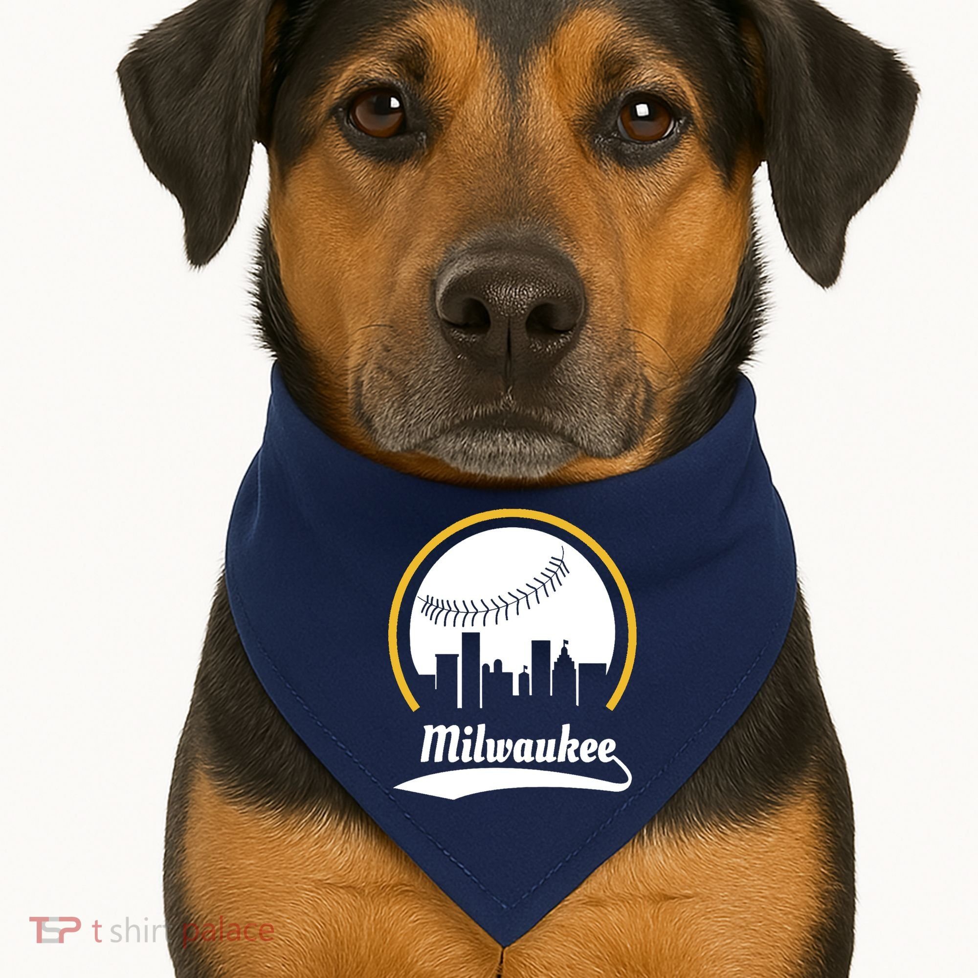Milwaukee Baseball Lover Baseball Player Retro Sporty USA-Made Doggie Bandana