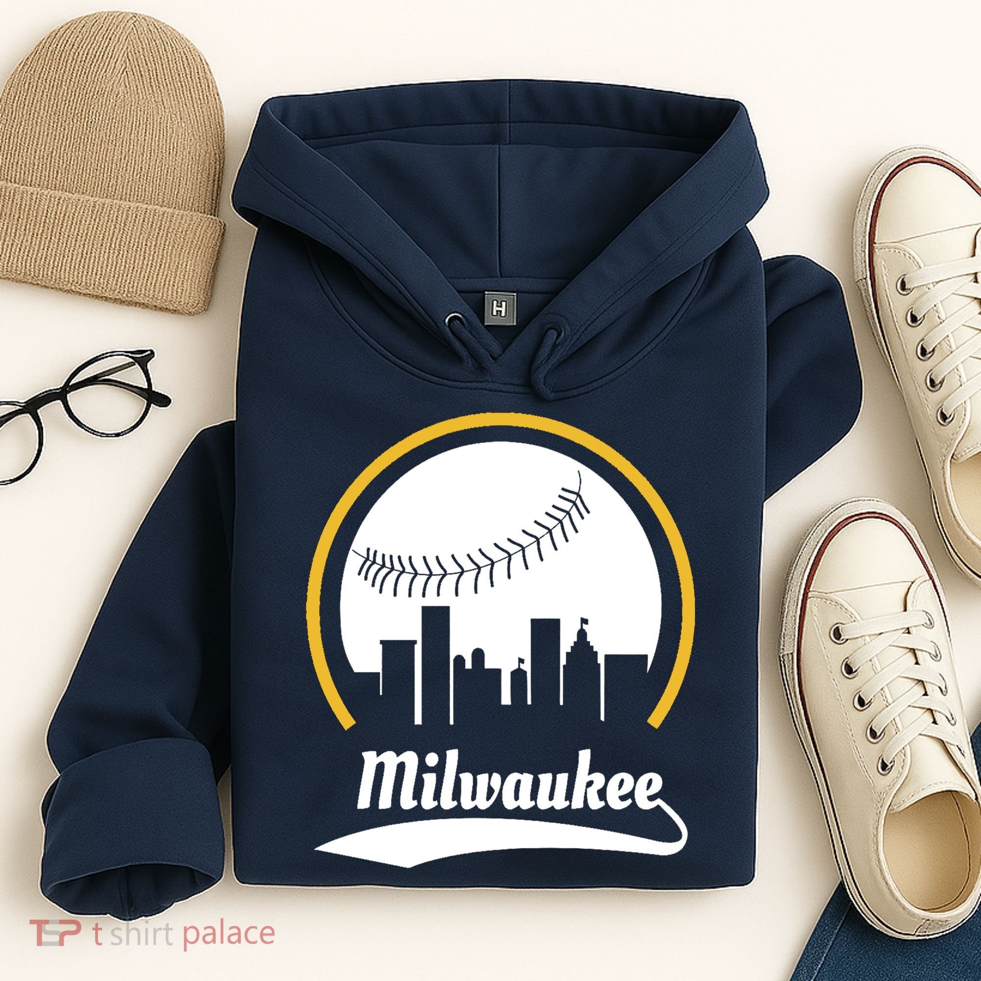 Milwaukee Baseball Lover Baseball Player Retro Sporty Hoodie