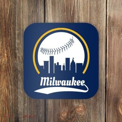Milwaukee Baseball Lover Baseball Player Retro Sporty Coaster